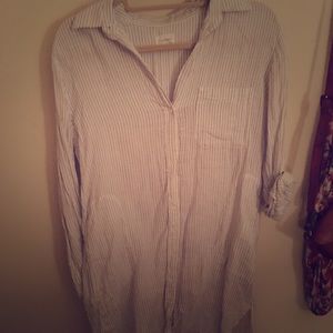 Aritzia linen shirt dress